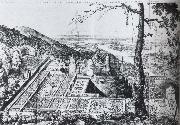 Bird-s-eye view of the Palatine garden at  Heidelberg
